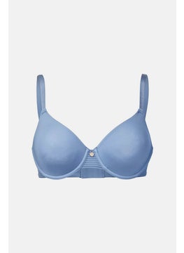 Tchibo Women Plain Underwired Non Padded Bra, Light Blue  - Image 2