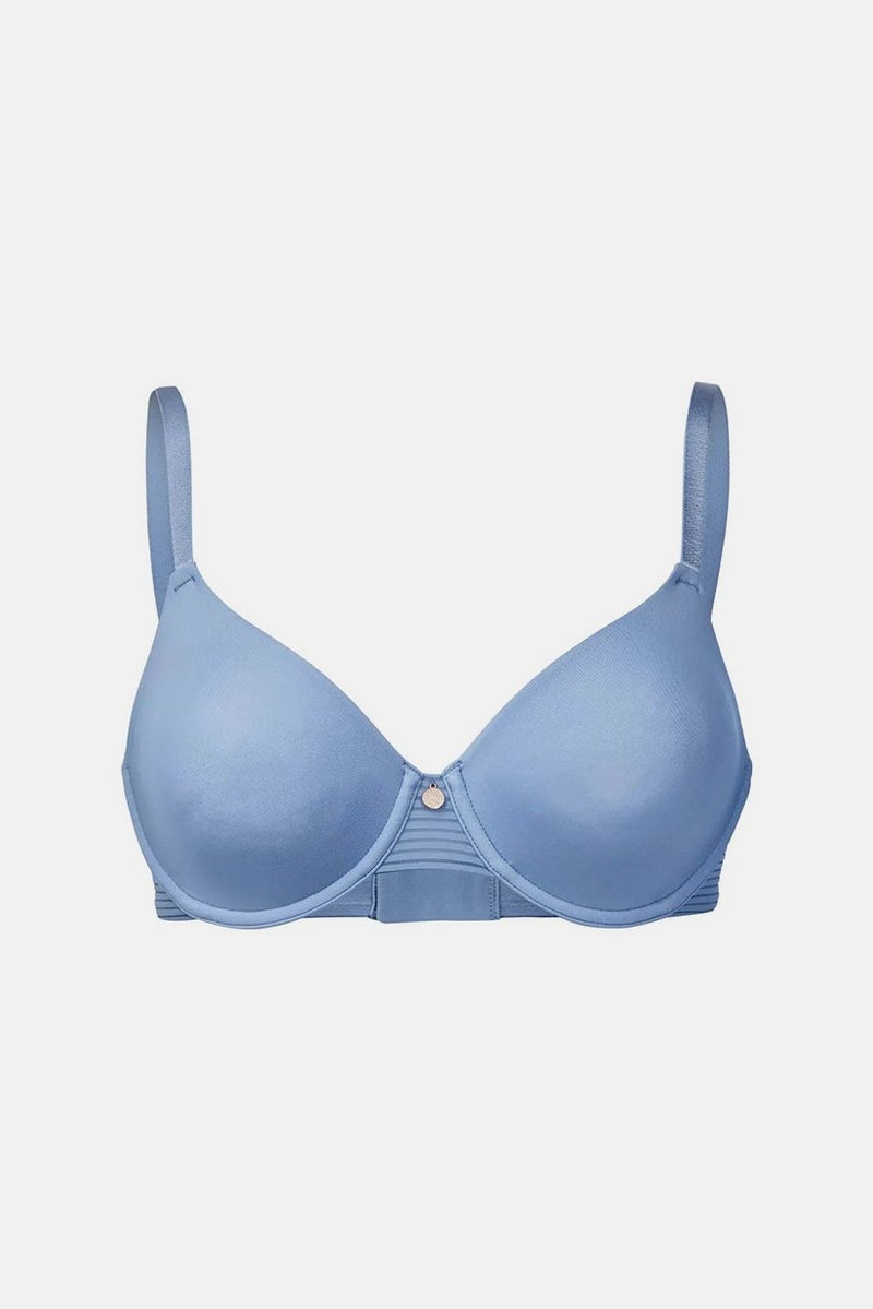 Tchibo Women Plain Underwired Non Padded Bra, Light Blue - Image 2