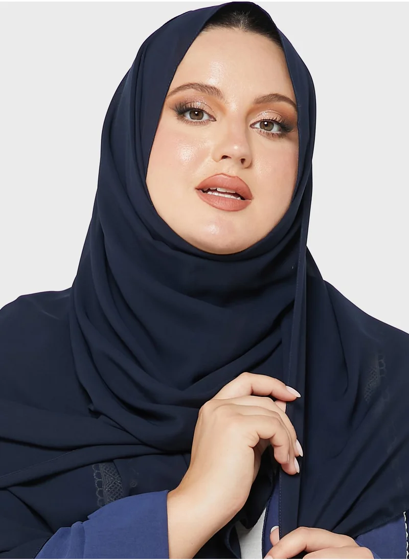 Hayas Closet Curve Tiered Embroidered Abaya