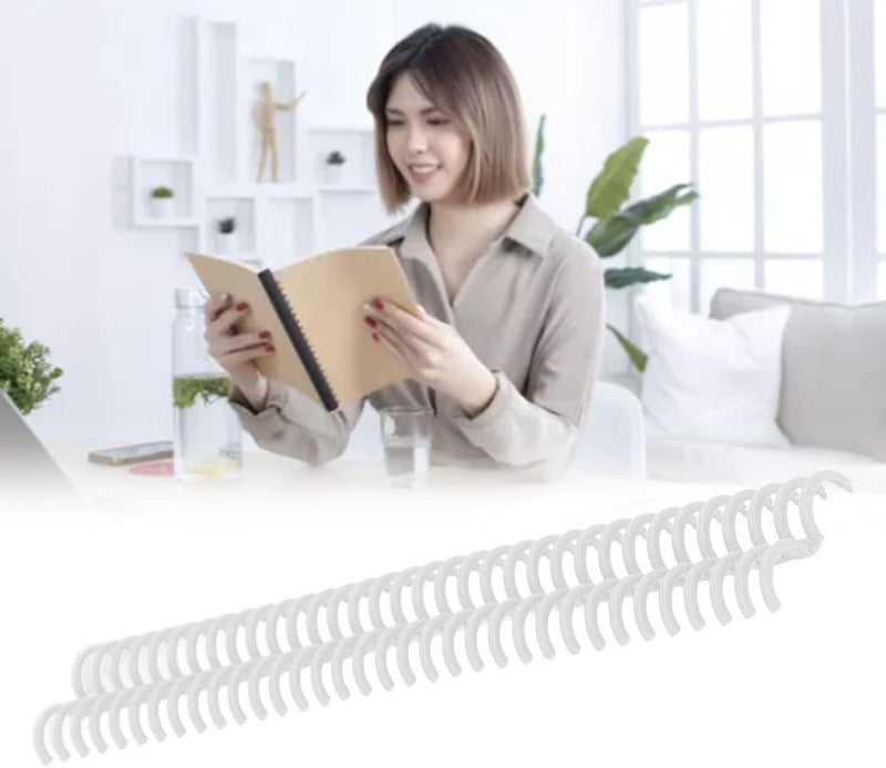Binding Coils 10Pcs, Polypropylene 34 Holes, Wear Binding Spines - Durable Material, Easy Binding, Ideal for Office and School Use (White) - Image 4