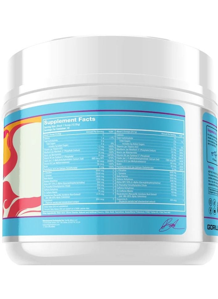Gorilla Mind - Mode High Stim Pre workout Tequila Sunrise - 40 Servings 482g - Image 1