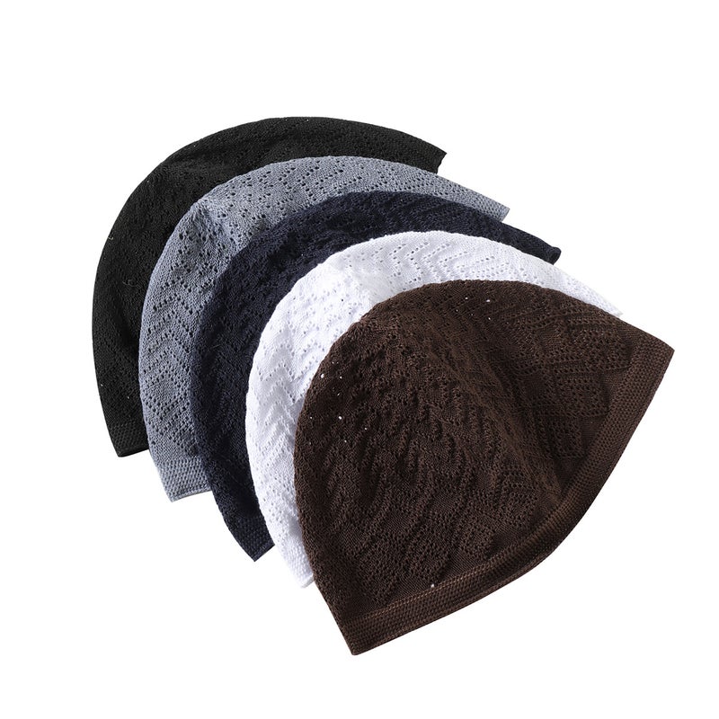 Adjustable Arab Men's Ethnic Knit Prayer Cap - Image 2