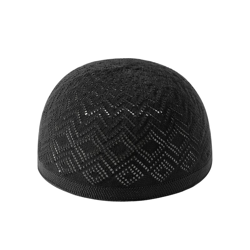 Adjustable Arab Men's Ethnic Knit Prayer Cap - Image 5