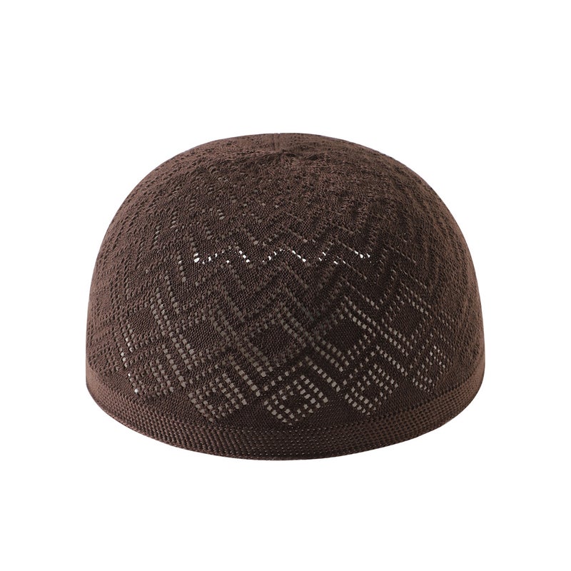 Adjustable Arab Men's Ethnic Knit Prayer Cap - Image 1