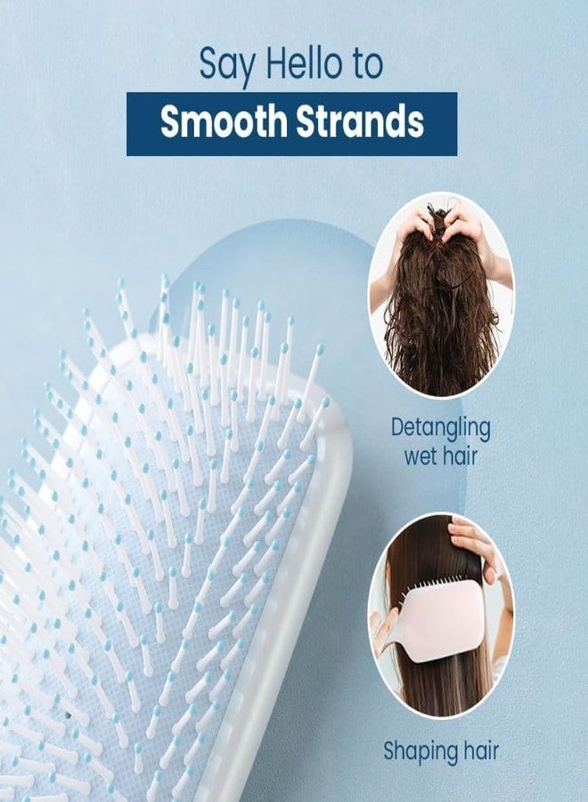 Zoov Hair Brush with Strong Nylon Bristles & Anti-Static Ball Tips | Detangling, Straightening & Grooming Brush for Women (Rectangle) - Image 5