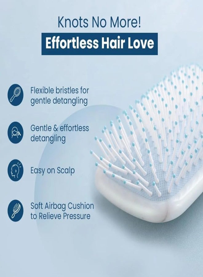 Zoov Hair Brush with Strong Nylon Bristles & Anti-Static Ball Tips | Detangling, Straightening & Grooming Brush for Women (Rectangle) - Image 4