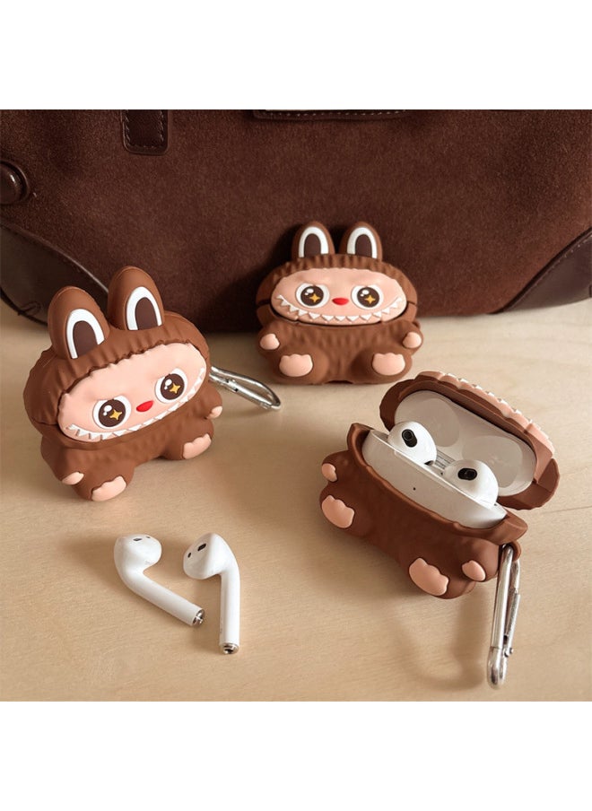 Generic - Cartoon Stereo Rab AirpodsPro2 Generation Applicable To 1/2/3/4 Generation For Apple Wireless Bluetooth Headset Case-Color:Sitting On The Cloth + Hook-Applicable Models:Airpods Pro/pro2 Generation - Image 1