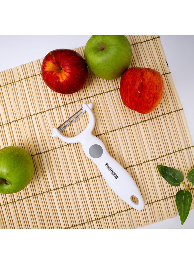 Royalford Stainless Steel Y-Peeler Premium Quality Dishwasher Safe MarksAndStain Resistant Ergonomic Design White 8x17cm - Image 4