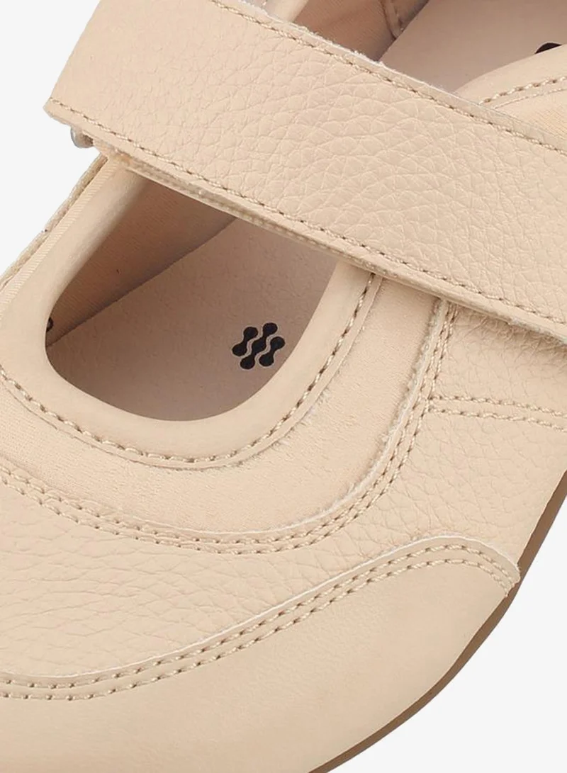 Lee Cooper BEIGE Girls Hook & Loop Mary Jane School Sneakers for Women | Best Price UAE
