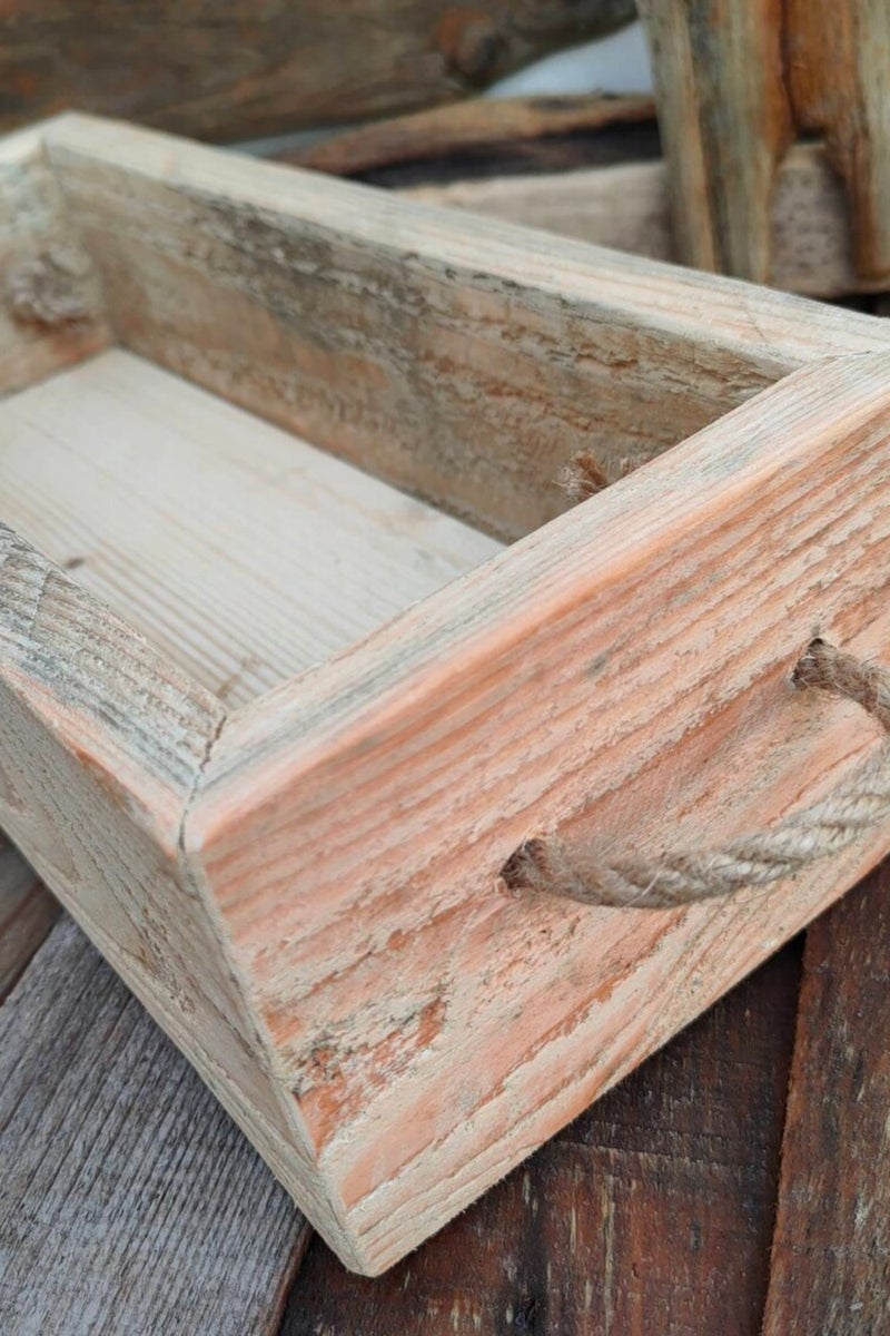 Alyones Rustic Wooden Rope Handle Storage Box - Image 4