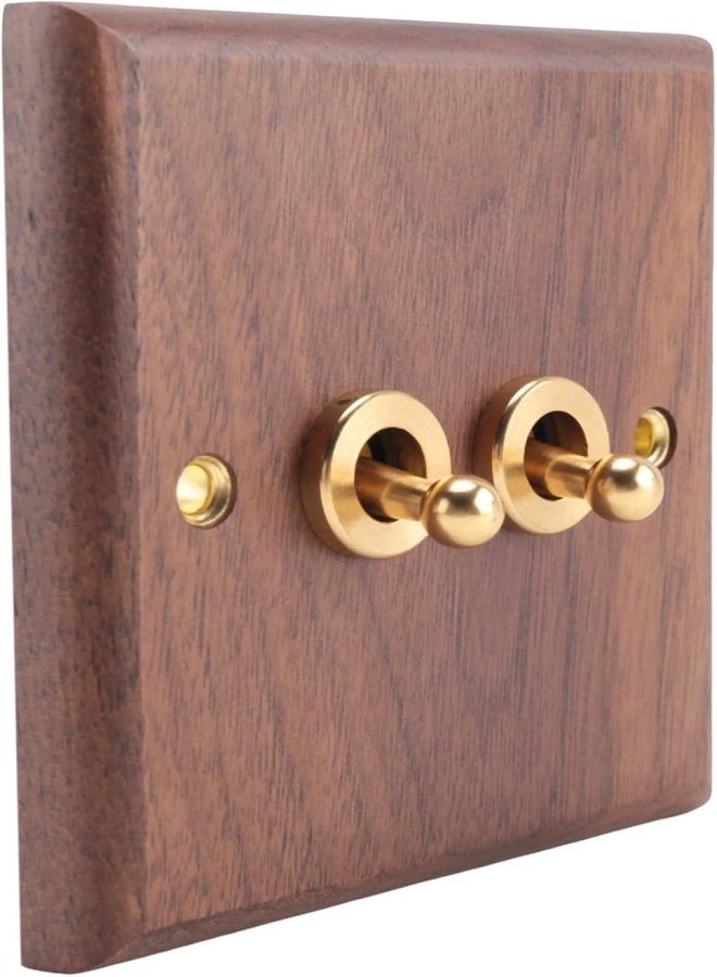 مقبس مفتاح إضاءة على الطراز الصناعي الأمريكي القديم، لوحة مفتاح تبديل من الخشب الصلب، مفتاح منزل عتيق - Image 1