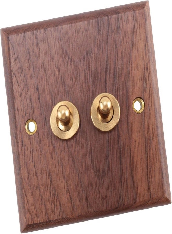 مقبس مفتاح إضاءة على الطراز الصناعي الأمريكي القديم، لوحة مفتاح تبديل من الخشب الصلب، مفتاح منزل عتيق - Image 5