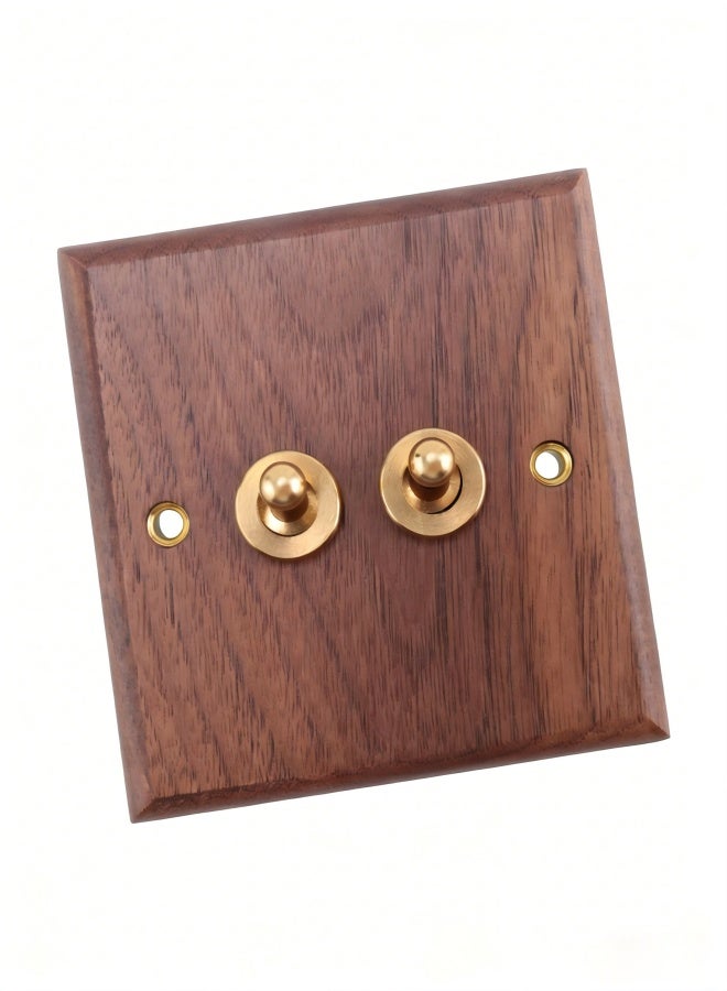 مقبس مفتاح إضاءة على الطراز الصناعي الأمريكي القديم، لوحة مفتاح تبديل من الخشب الصلب، مفتاح منزل عتيق - Image 3