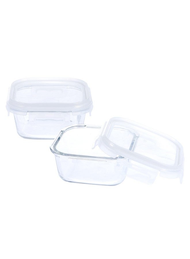 SIMPARTE Borosilicate Square Glass Food Container With Air Vent Lid For Kitchen, Home, Bakeware Safe, Lunch Box, Tiffin Storage (Set Of 2, 320Ml),Clear - Image 4