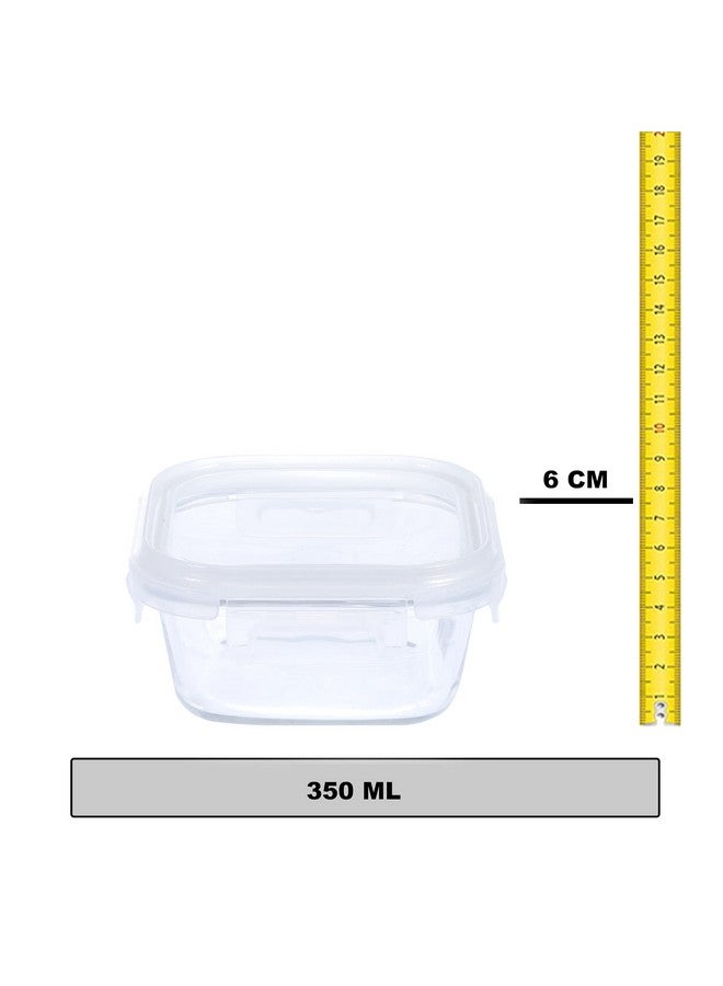 SIMPARTE Borosilicate Square Glass Food Container With Air Vent Lid For Kitchen, Home, Bakeware Safe, Lunch Box, Tiffin Storage (Set Of 2, 320Ml),Clear - Image 5