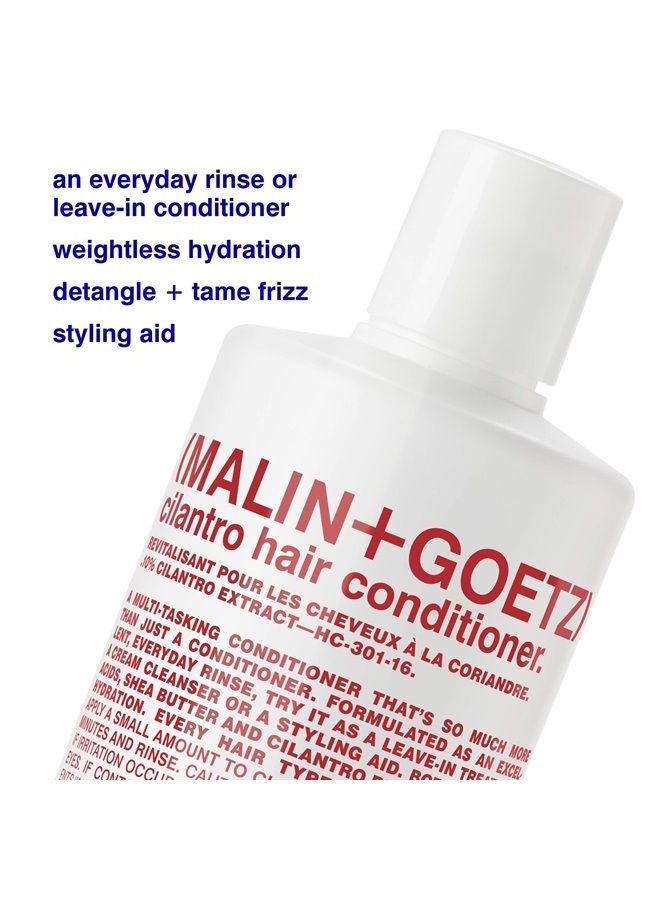 MALIN + GOETZ cilantro conditioner 16 fl. oz. – men & women residue-free scalp treatment vegan & cruelty-free tames frizz for all hair types conditions detangles balances pH & hydrates - Image 1