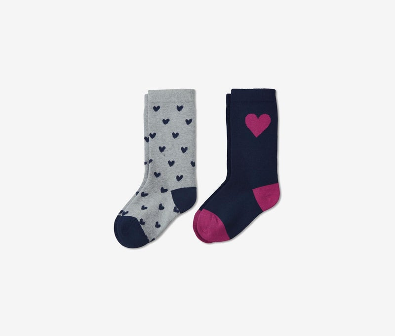 Tchibo Kids Girl 2 Pairs Of Knee Socks, Multicolor - Image 2