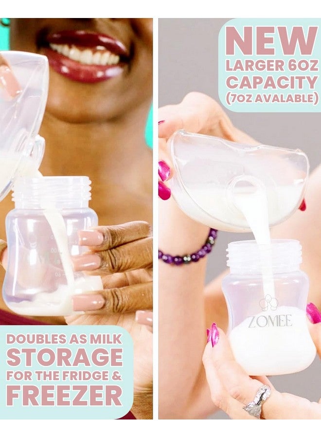 Zomee Collection Bottle Leak Proof - 6 oz - for Updated Zomee Fit Wearable Breast Pump for Breastfeeding Nursing Mothers (Pump Not Included) - Image 2