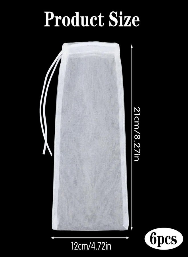 salbsever 6 Pcs Filter Media Bag, Reusable Aquarium Media Bag Extra Fine Mesh Bags Nylon Drawstring Bags for Fish Tank 4.7''x8.3'' - Image 2