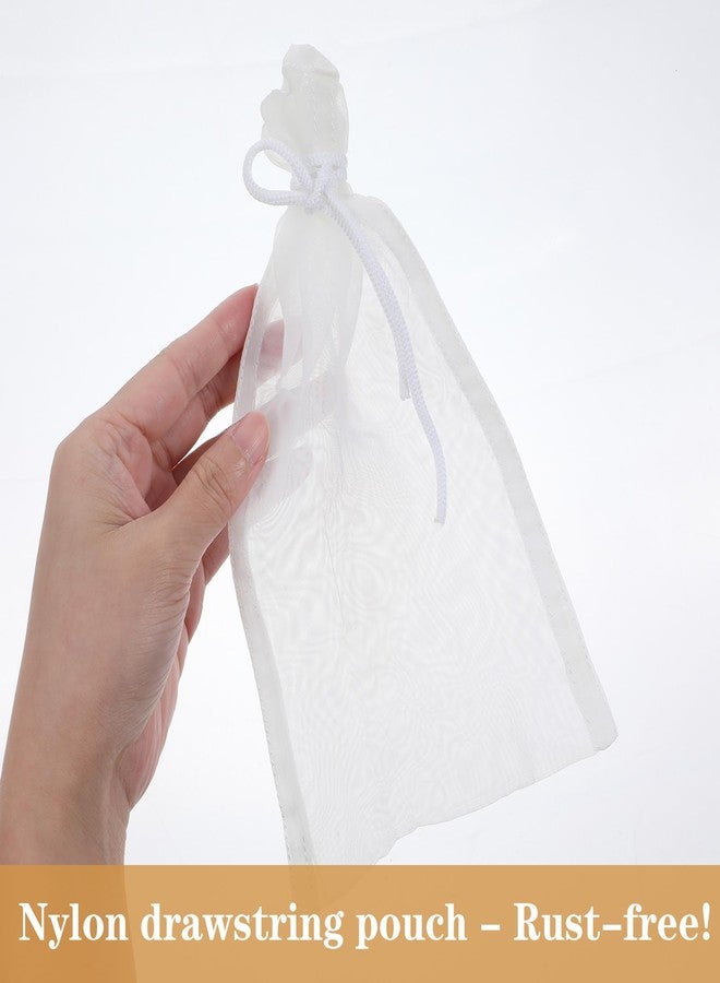 salbsever 6 Pcs Filter Media Bag, Reusable Aquarium Media Bag Extra Fine Mesh Bags Nylon Drawstring Bags for Fish Tank 4.7''x8.3'' - Image 3