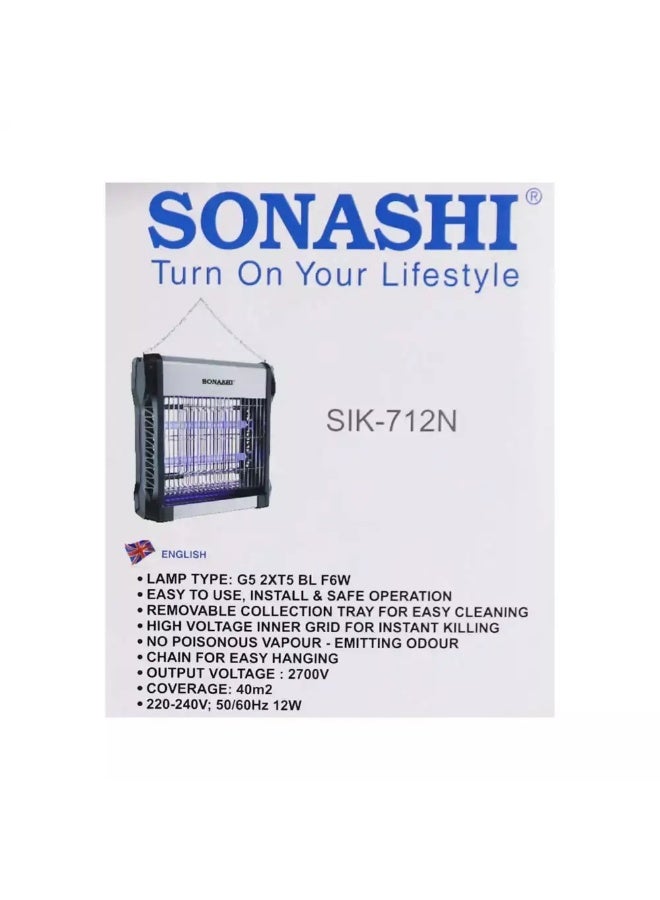 SONASHI Electronic Insect Killer SIK-712N High Voltage Mosquito Killer Home Appliance- Silver SIK-712N Silver - Image 3