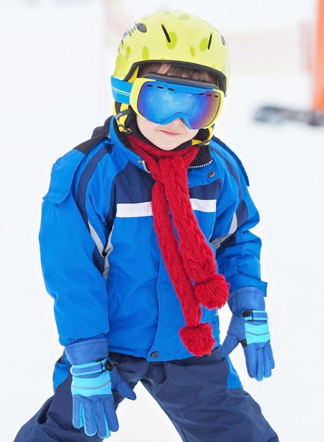 Geyoga 3 Pairs Kids Ski Gloves Snow Gloves Children Winter Gloves Waterproof Insulated Warm Mitten Toddler for Boys Girls (Red, Black, Blue,3-6 Years) - Image 4
