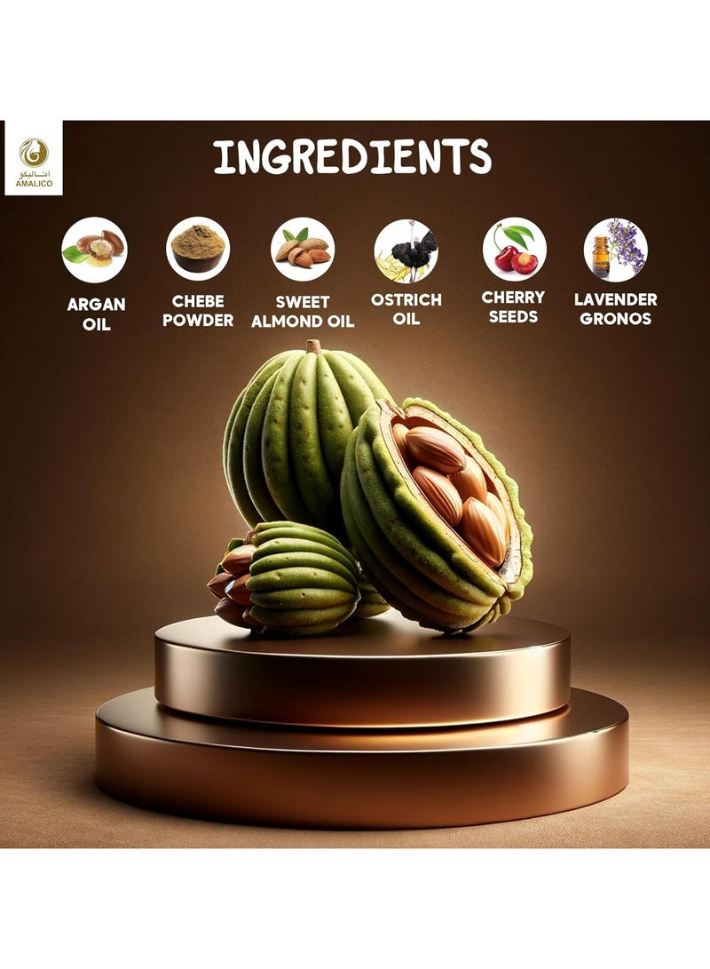 اماليكو شامبو خلطة الشيبة التشادية العجيبة مع الأرغان لتطويل الشعر 500 مل - Image 4