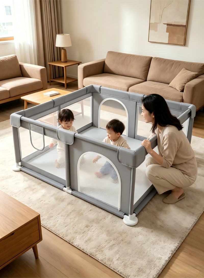 ميجا شبكة التنفس طفل playpen ، مركز نشاط طفل صغير داخلي كبير مع قاعدة مضادة للانزلاق ، مناسبة لغرفة النوم وغرفة المعيشة في المنزل.120x120cm - Image 1