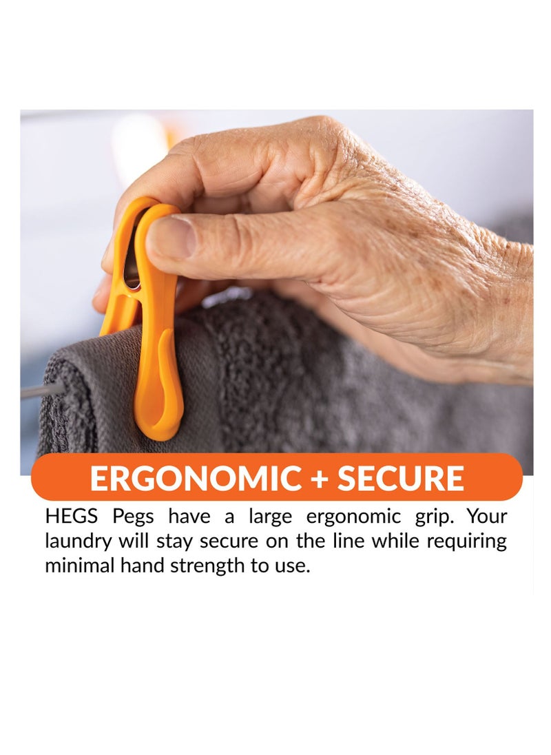 hegs Hegs Clothespins with Hooks, Heavy-Duty Anti-Rust Laundry Clips for Clothes Drying, Multi-Purpose Hanging Pegs with Strong Durable Grip, 18-Pack, Ideal for Indoor & Outdoor Use, Colorful  - Image 4