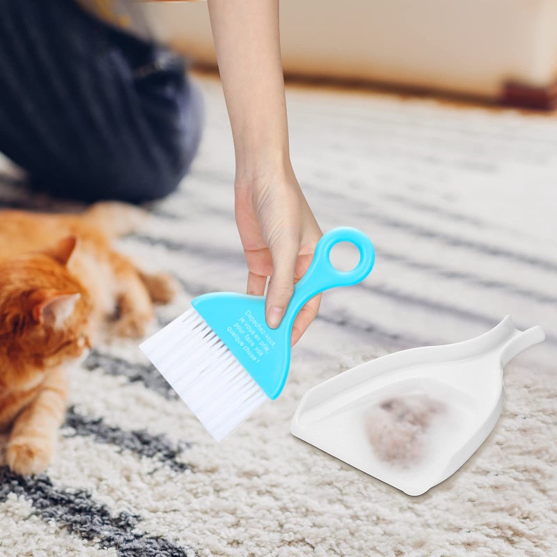 CHENGU 3 Pcs Mini Dustpan Set Brush for Table Whisk Brooms Small Dustpan Broom Set Mini Dust Pans with Brush Tiny Cleaning Table Sweep for Car Desk Keyboard Countertop Nest - Image 4