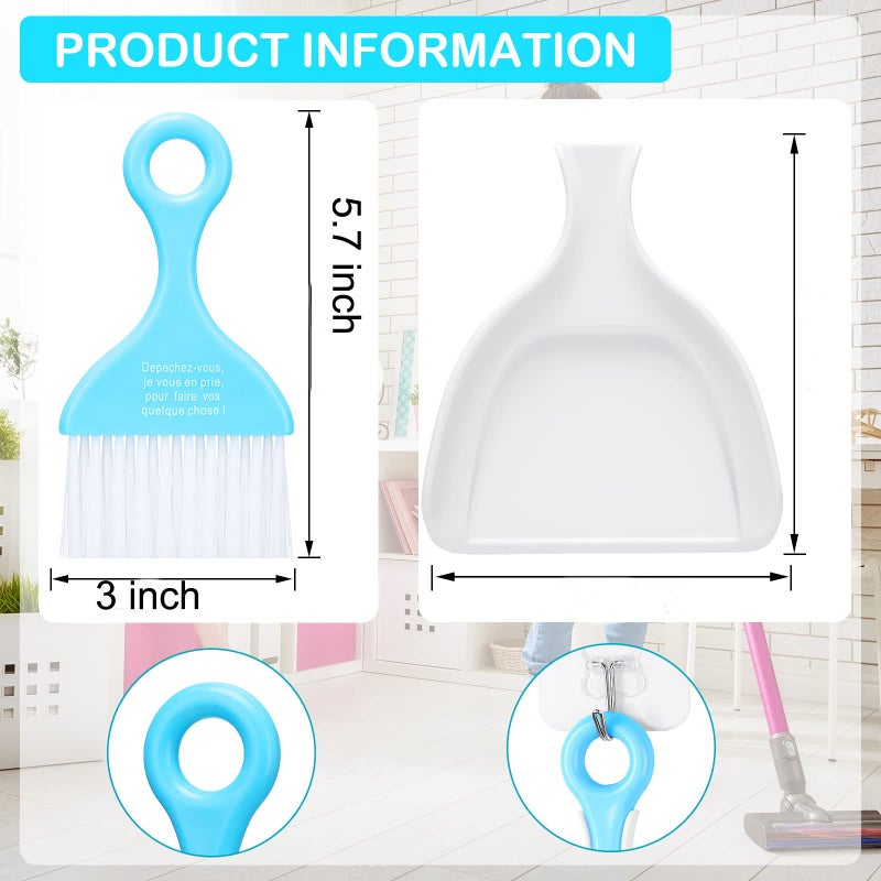 CHENGU 3 Pcs Mini Dustpan Set Brush for Table Whisk Brooms Small Dustpan Broom Set Mini Dust Pans with Brush Tiny Cleaning Table Sweep for Car Desk Keyboard Countertop Nest - Image 2