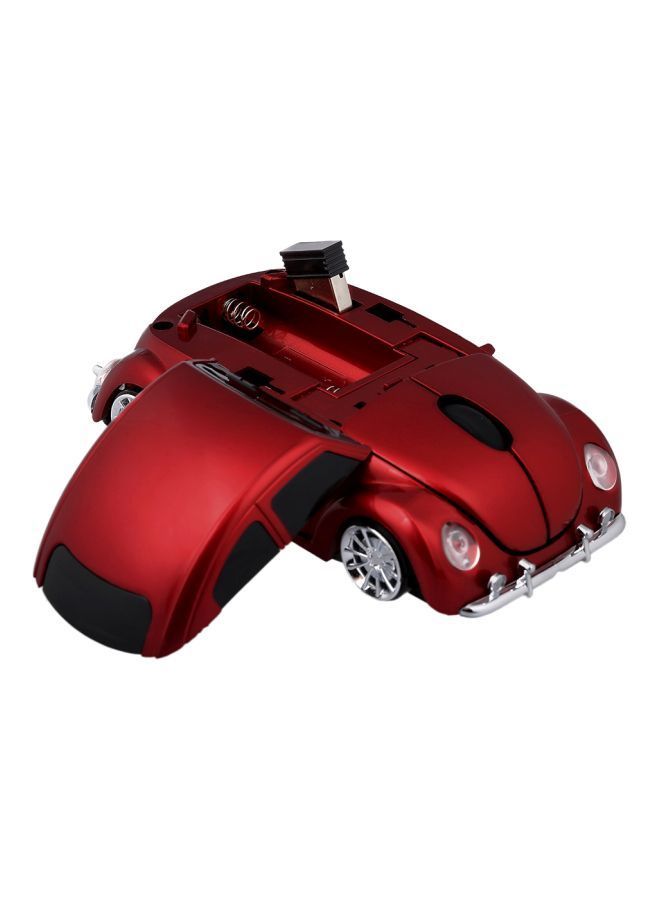 NIBEMINENT Car Shaped LED Wireless Mouse Red  - Image 1