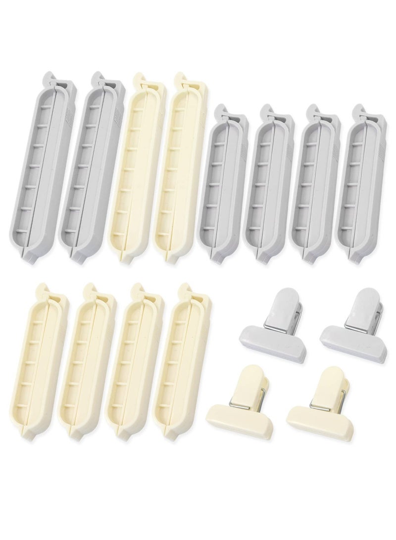 KASTWAVE 16 PCS Bag Sealer Clips, Food Seal Clips, Plastic Duty Air Tight Clips, Moisture-Proof Snack Clip Bag, Suitable for Snacks Coffee Vegetables Fruit (3 Sizes, 2 Colors) - Image 1