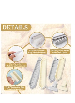KASTWAVE 16 PCS Bag Sealer Clips, Food Seal Clips, Plastic Duty Air Tight Clips, Moisture-Proof Snack Clip Bag, Suitable for Snacks Coffee Vegetables Fruit (3 Sizes, 2 Colors)  - Image 5