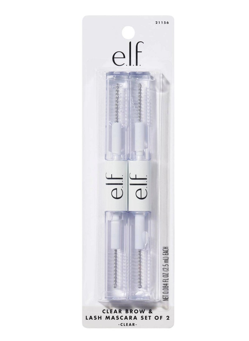 elf - Clear Lash & Brow Mascara 2-Pack, Conditioning Clear Brow & Lash Gel For Grooming, Defining & Separating, Long-Lasting - Image 1