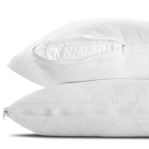Mastertex The Grand Pillow Covers King Size - Poly-Cotton Pillow Protector with Zipper - Moisture Wicking, Advanced Allergy Protection Pillow Protector - Protects Pillow from Dust, Dirt, and Debris (2 Pack) - Image 4