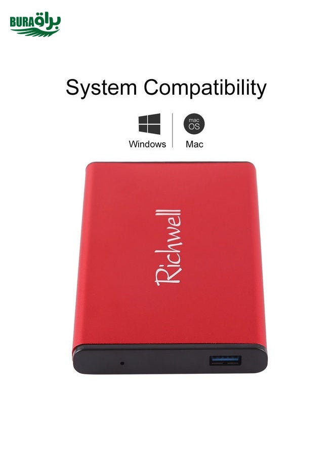 BURAQ - Richwell SATA R2-SATA-320GB 320GB 2.5 inch USB3.0 Super Speed Interface Mobile Hard Disk Drive(Red) - Image 1