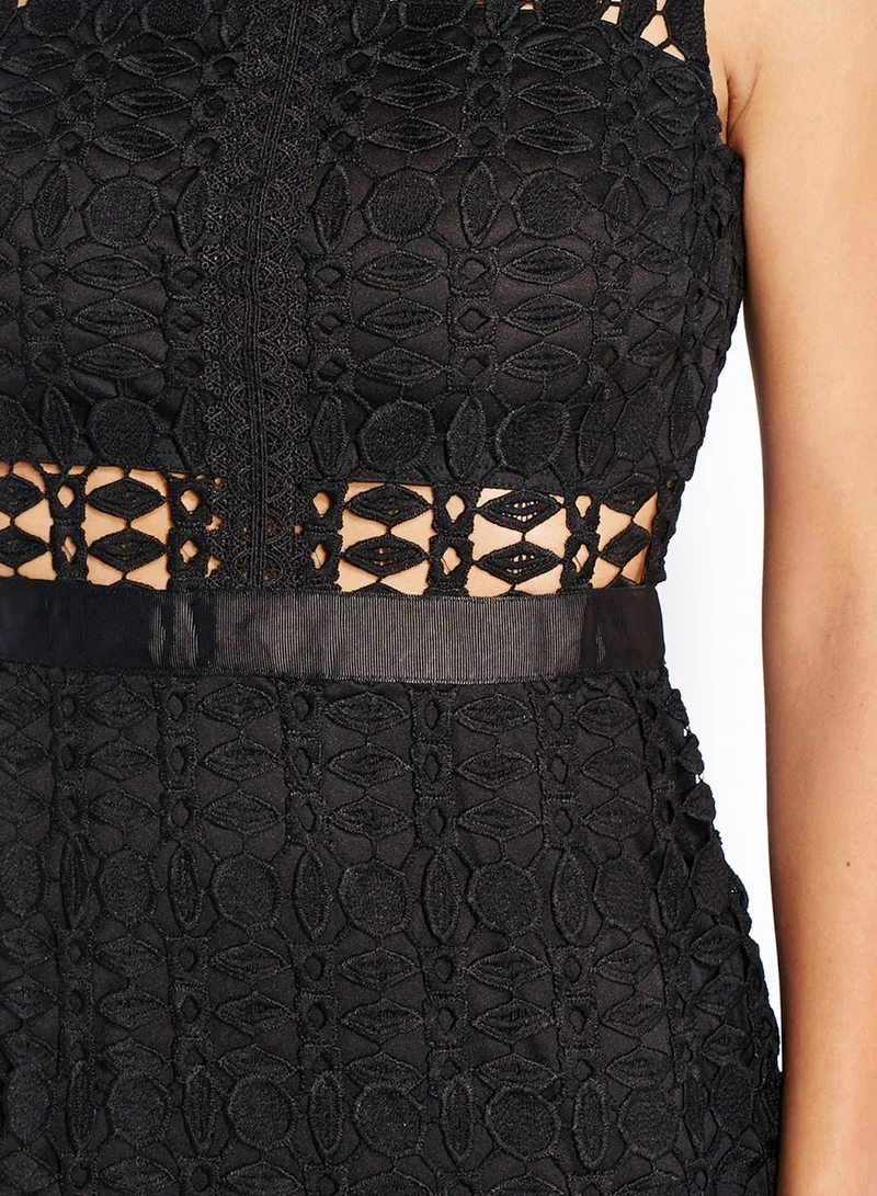 Ginger Crochet Lace Collared Dress