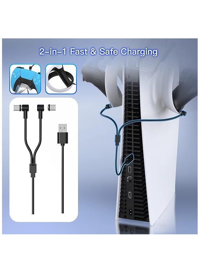 بروماس مجموعة قاعدة شاحن وحدات التحكم 4 في 1 من بروماس على وحدة التحكم، ومحطة ملحقات شحن وحدات التحكم، ومنظم حامل وحدات التحكم لسماعات الواقع الافتراضي وسلك شحن سريع - Image 2