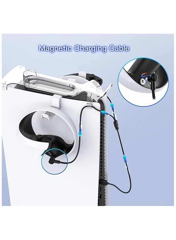 بروماس مجموعة قاعدة شاحن وحدات التحكم 4 في 1 من بروماس على وحدة التحكم، ومحطة ملحقات شحن وحدات التحكم، ومنظم حامل وحدات التحكم لسماعات الواقع الافتراضي وسلك شحن سريع - Image 3