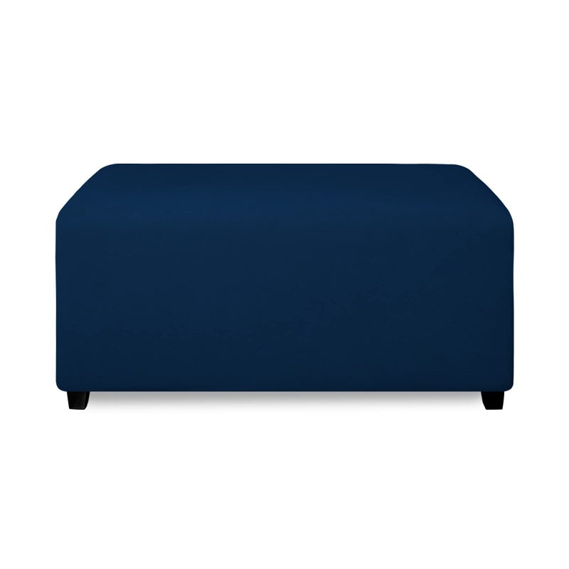 PureFit Super Stretch Soft Form Fit Ottoman Cover Rectangle  Ottoman Slipcovers for Foot Stool  Folding Storage Furniture for Living Room with Nonslip Elastic Bottom Large Navy
