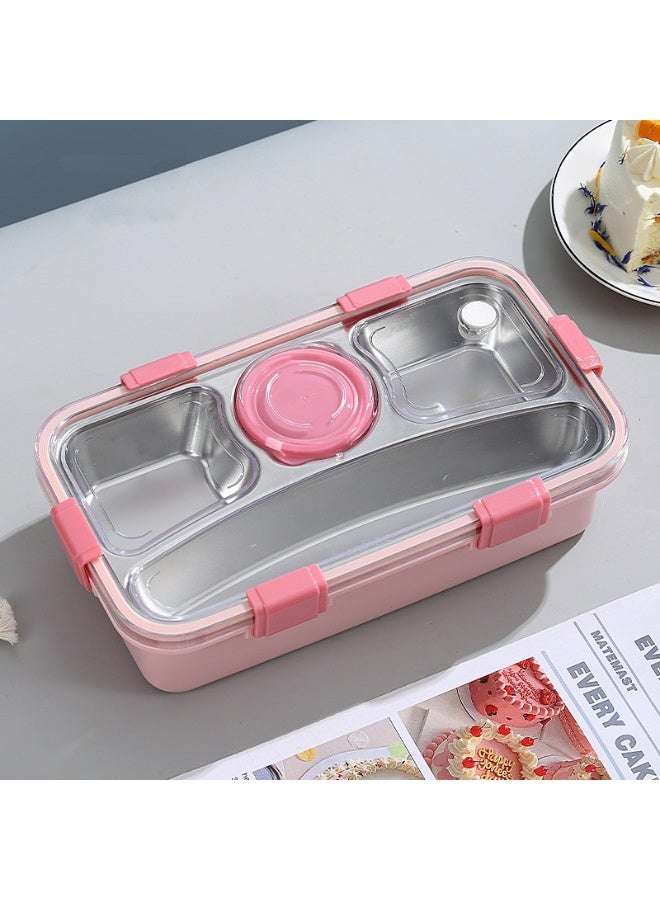 علبة غداء للبالغين مع 4 أقسام – حافظة طعام فردية محكمة الإغلاق SUS 304 مع أدوات مائدة من الستانلس ستيل، جرة صلصة وحافظات مافن – مقاومة للتسرب وطازجة - Image 4