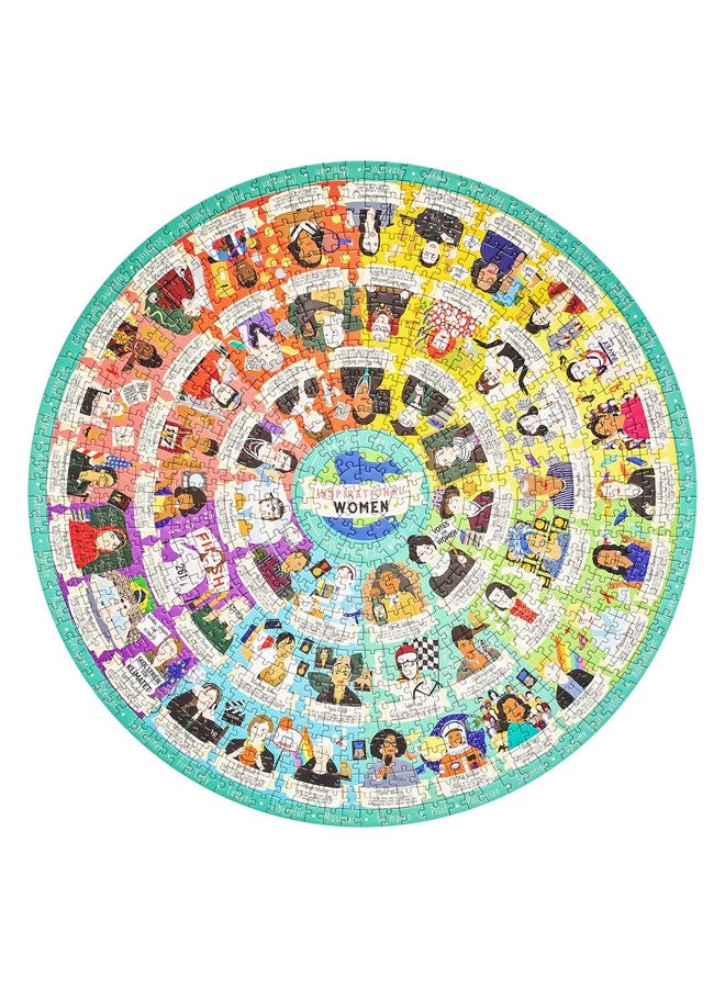 Ridley's Ridley’S Inspirational Women Feminist Circular Jigsaw Puzzle, 1000-Piece Puzzle - Features 54 Inspirational Feminist Icons, Educational Jigsaw Puzzle For Women, Men And Kids - Makes A Great Gift Idea - Image 2