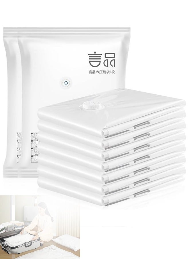 6PCS Storage Bags Space Saver Bags Vacuum Sealer Bags for Clothes Storage Compression Sealed Bags for Travel Comforters Blankets Bedding (Small)  - Image 1