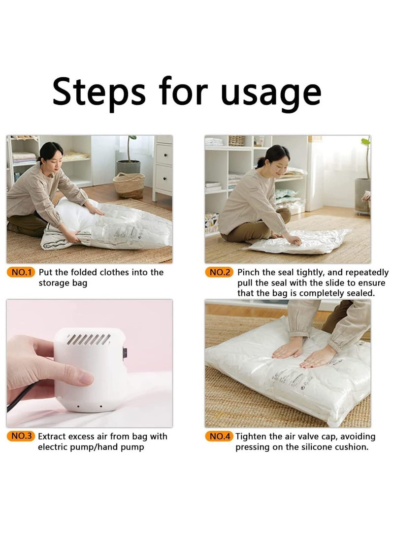 6PCS Storage Bags Space Saver Bags Vacuum Sealer Bags for Clothes Storage Compression Sealed Bags for Travel Comforters Blankets Bedding (Small)  - Image 4