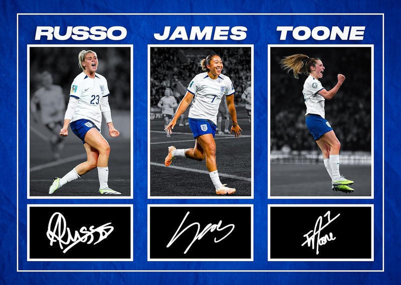RJR PRINTS England Lionesses Signed A4 Montage Photo Print - Image 1