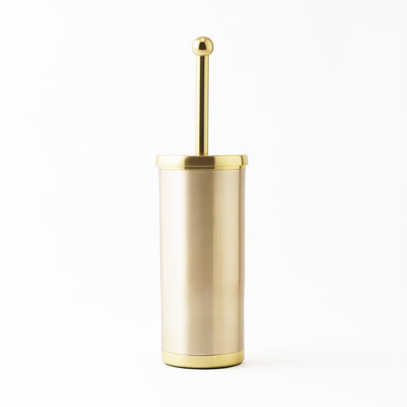 Homez aluminium toilet brush holder, gold 10*10*40 cm - Image 1