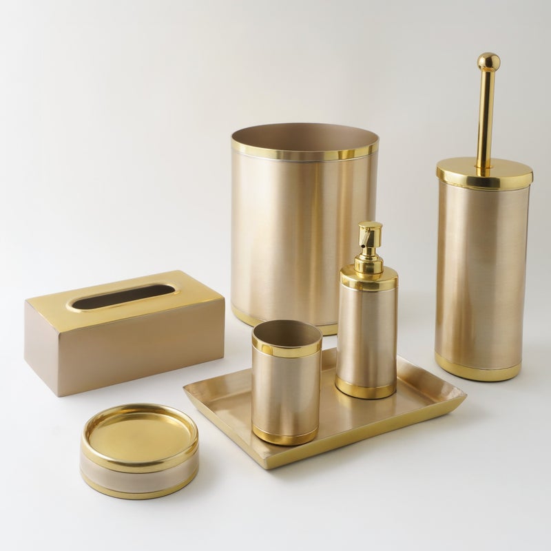 Homez aluminium toilet brush holder, gold 10*10*40 cm - Image 5