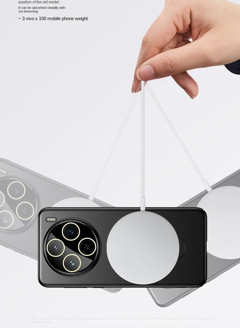 general Protective Case Compatible Vivo X100 Pro 5G with Ring Stand 【Wireless Charging Support】 Hard PC Matte Back Cover Magnetic Stand - Image 4