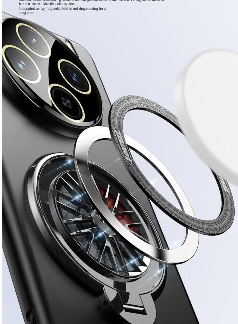 general Protective Case Compatible Vivo X100 Pro 5G with Ring Stand 【Wireless Charging Support】 Hard PC Matte Back Cover Magnetic Stand - Image 3